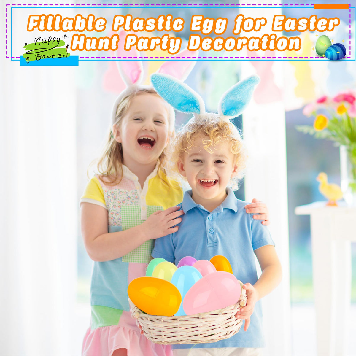 Barblog 18 Pcs 5 Inch/ 6 Inch Plastic Easter Eggs Fillable Assorted Macarons Eggs Large Empty Egg for Easter Filling Treats, Gift Baskets (Macarons? 6
