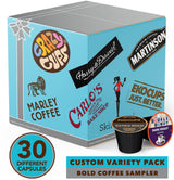 Crazy Cups Custom Variety Pack Coffee Pods | Dark Roast and Bold Flavors | Single Serve Cups for Keurig K-Cup Machines | Robust Assortment with No