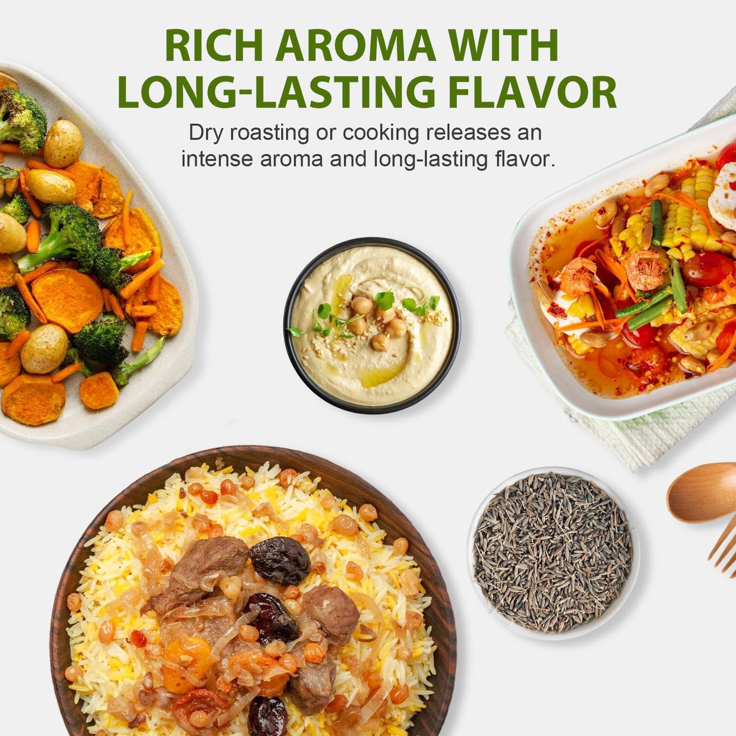 Soeos Cumin Seeds Pack of 50 (227g*50) - Whole Cumin Powder - Resealable Bag - Rich & Premium Flavor for Chili, Tacos, Curries