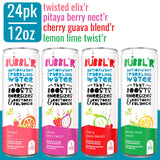 BUBBL'R Antioxidant Sparkling Water, Variety Pack (twisted elixi'r, pitaya berry nect'r, cherry guava blend'r, and lemon lime twist'r), 12 Fluid Ounce