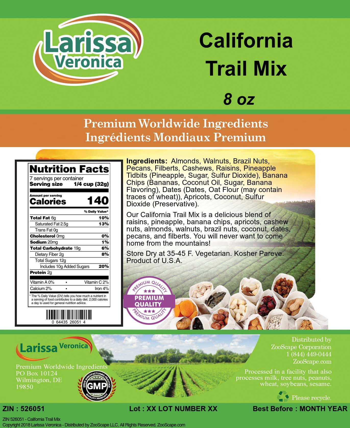 California Trail Mix (8 oz, ZIN: 526051) - 2 Pack