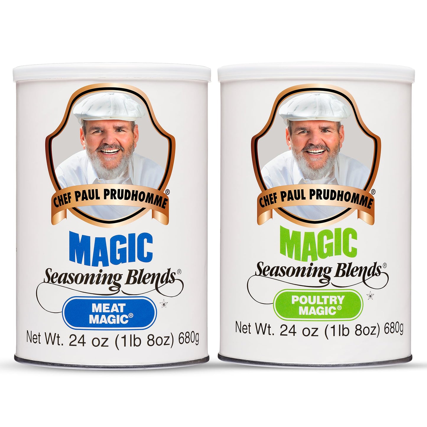 Chef Paul Magic Seasonings Blends Meat and Poultry, Variety Pack of 1 (24 oz Canisters each) - Bold All-Purpose Blend for Steak, Chicken, BBQ & More