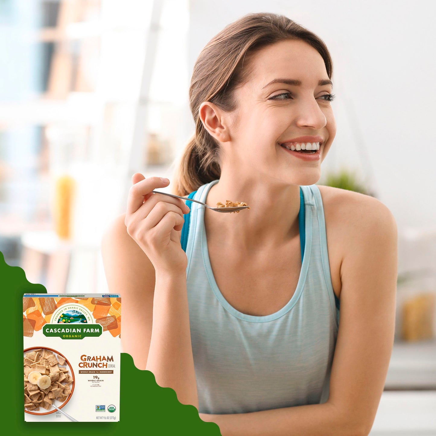 Cascadian Farm Organic Graham Crunch Cereal 9.6 oz Box