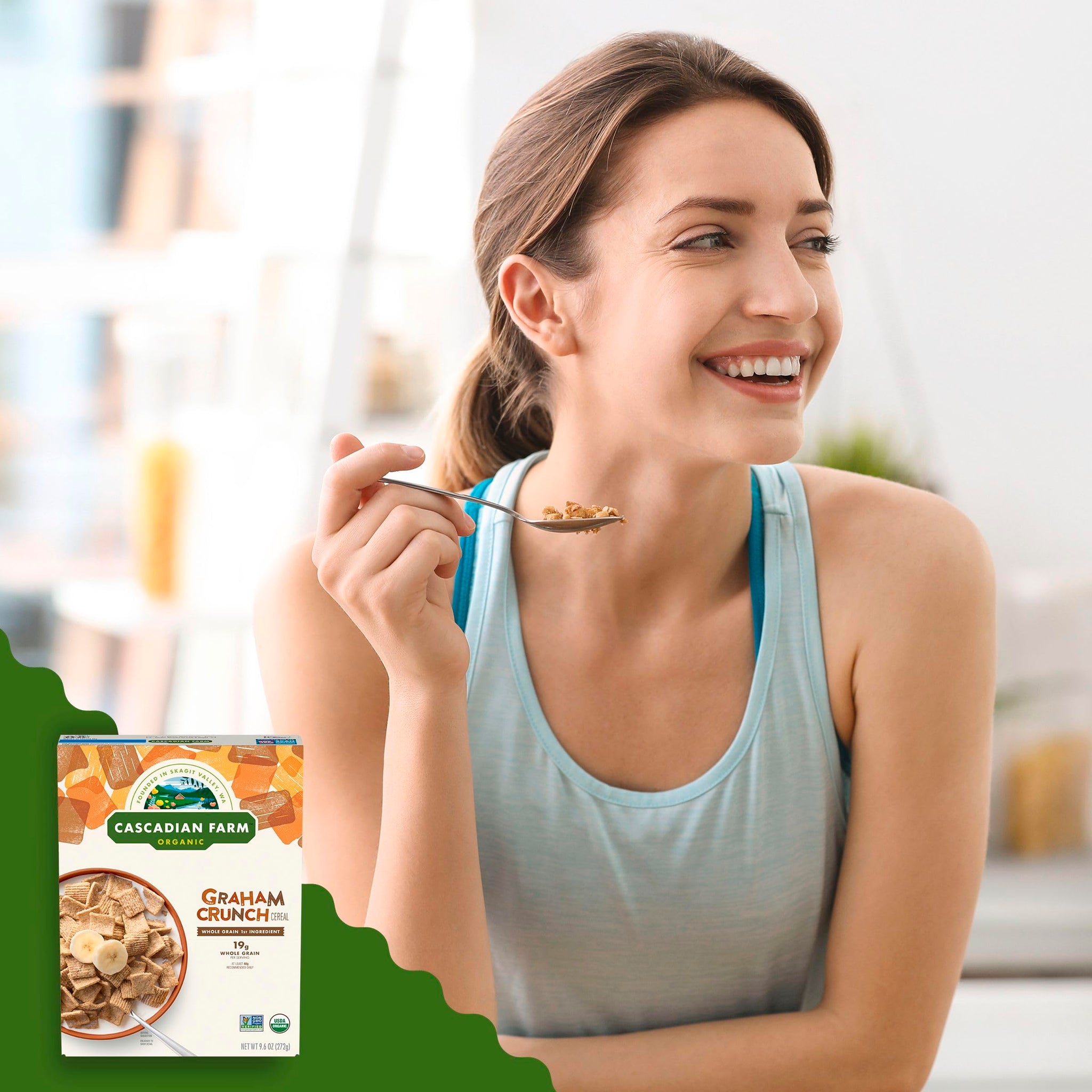 Cascadian Farm Organic Graham Crunch Cereal 9.6 oz Box