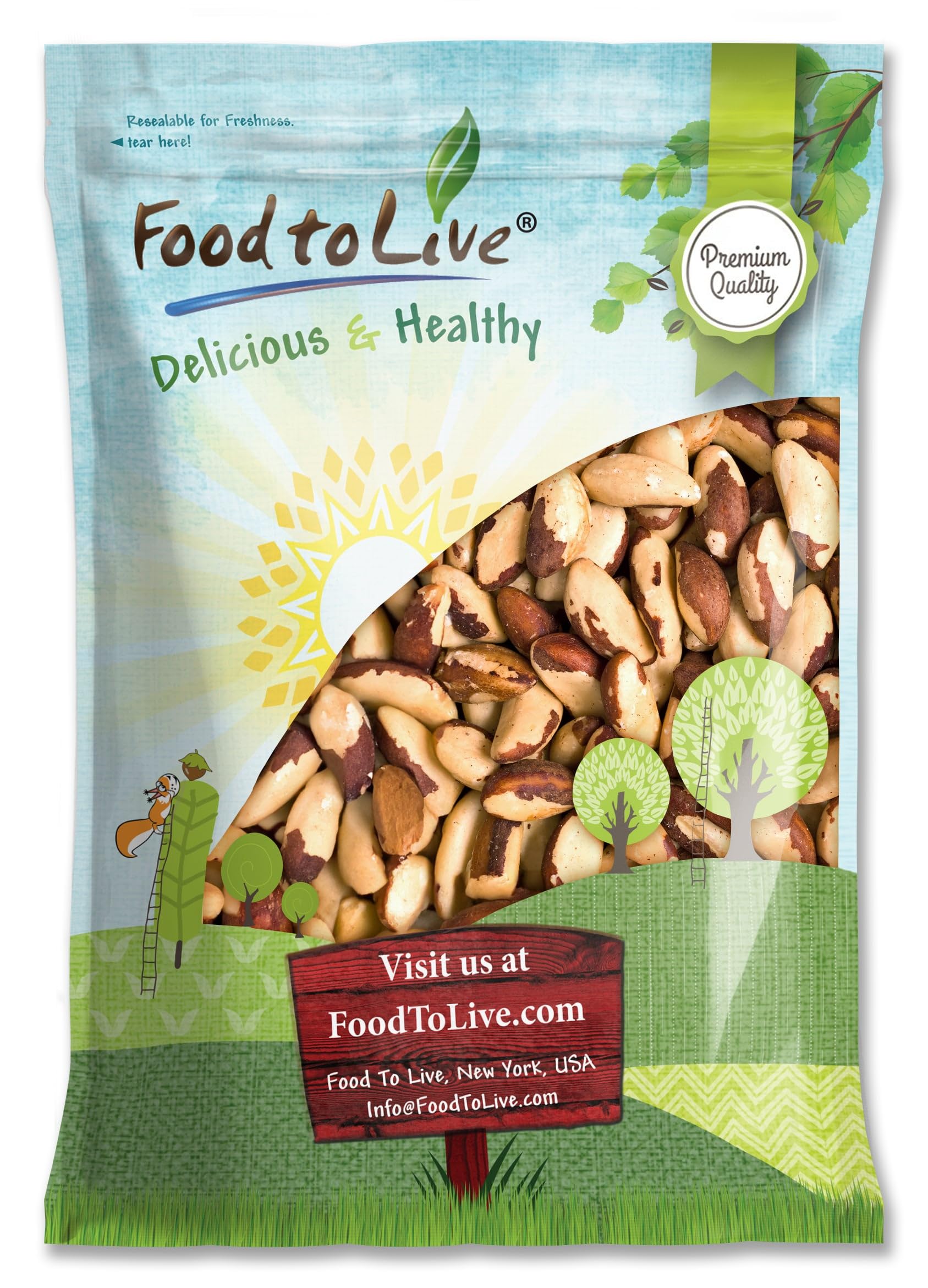 Food to Live Raw Brazil Nuts, 8 Pound - Raw, Whole, No Shell, Unsalted, Kosher, Vegan, Keto and Paleo Friendly, Bulk, Low Sodium and Low Carb Food