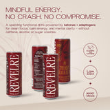 Revelre - Non-Alcoholic Mocktails with Adaptogens & Ketones, Clean Energy, Focus and Calming Ingredients - Magnesium, B12, Reishi & Cordyceps