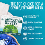 Sudstainables Laundry Detergent Sheets 200 Loads - Dissolvable Laundry Sheet for Washing Machines, Compact Alternative to Liquid & Powder Detergent