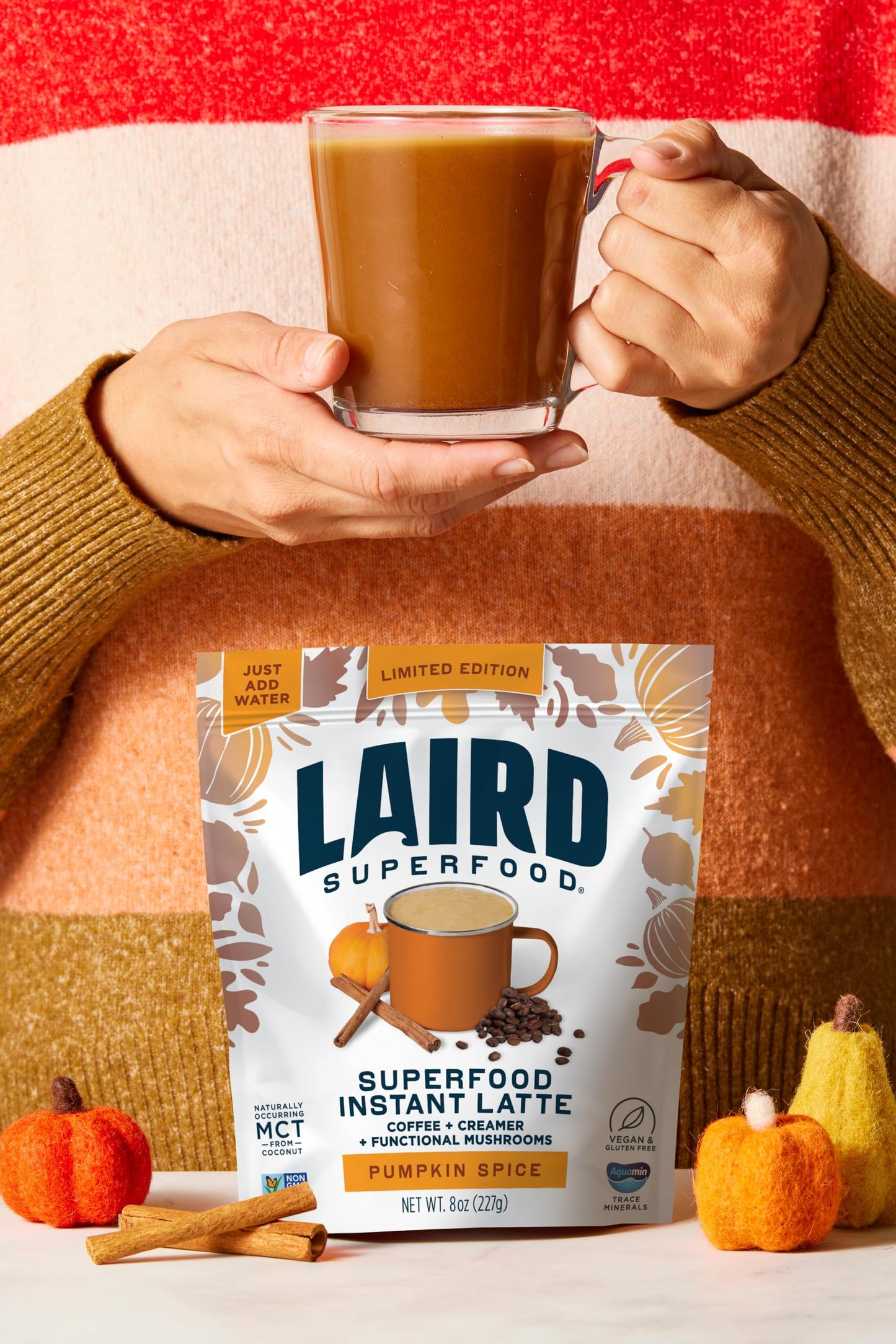 Laird Superfood Instant Latte (Pumpkin Spice, 8 Ounce (Pack of 1))