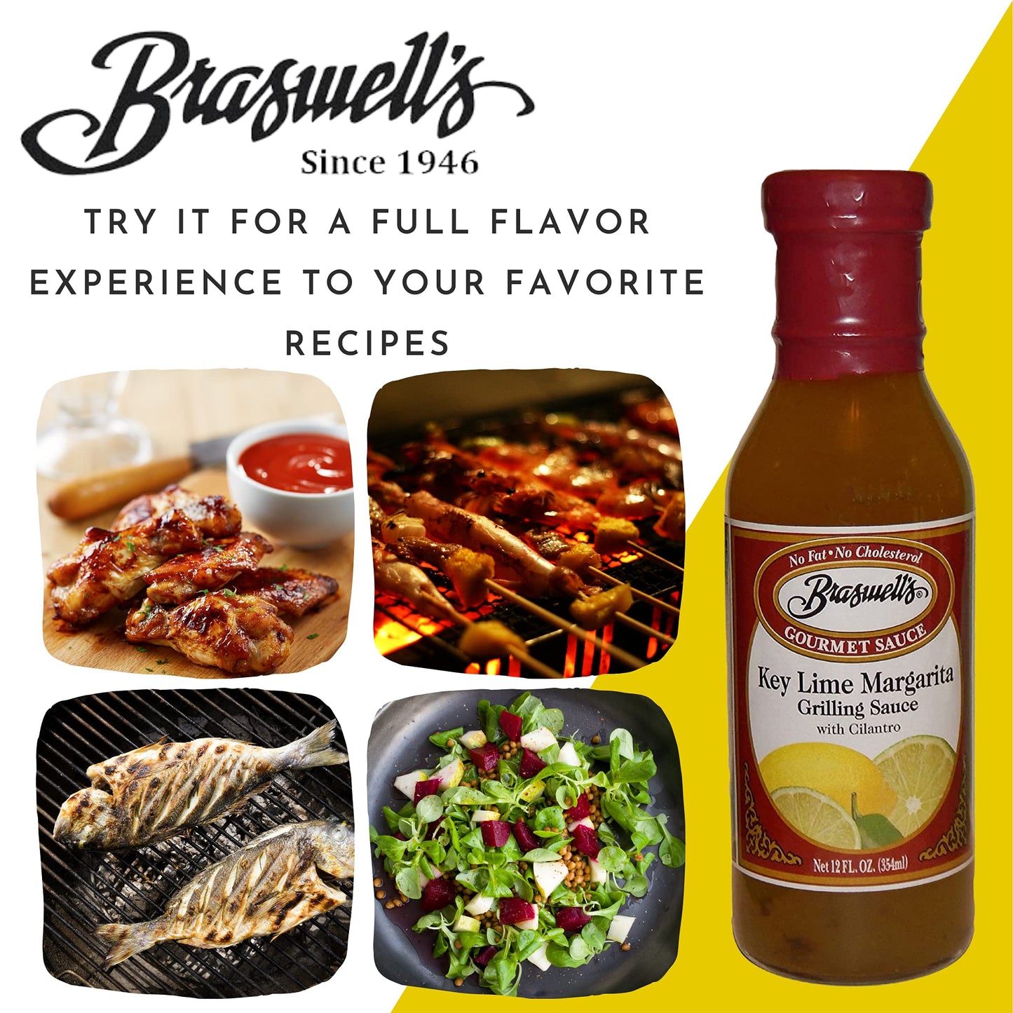Braswells Key Lime Margarita Grilling Sauce with Cilantro, 12 Fluid Ounce