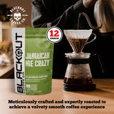 Blackout Coffee Jamaican Me Crazy Flavored Medium Roast - Freshly Roasted in the USA - 12 oz Ground Coffee Pouch