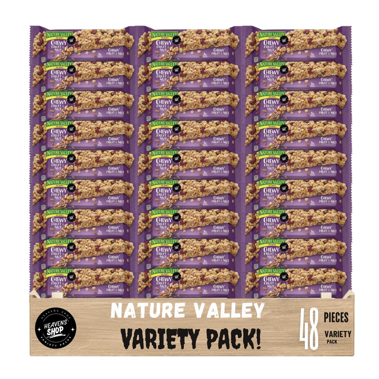 Nature-Valley Chewy Trail Mix Fruit & Nut Granola Bars, 48 Count, Soft Chewy Snack Bars, Made with Fruit Nuts, Individually Wrapped
