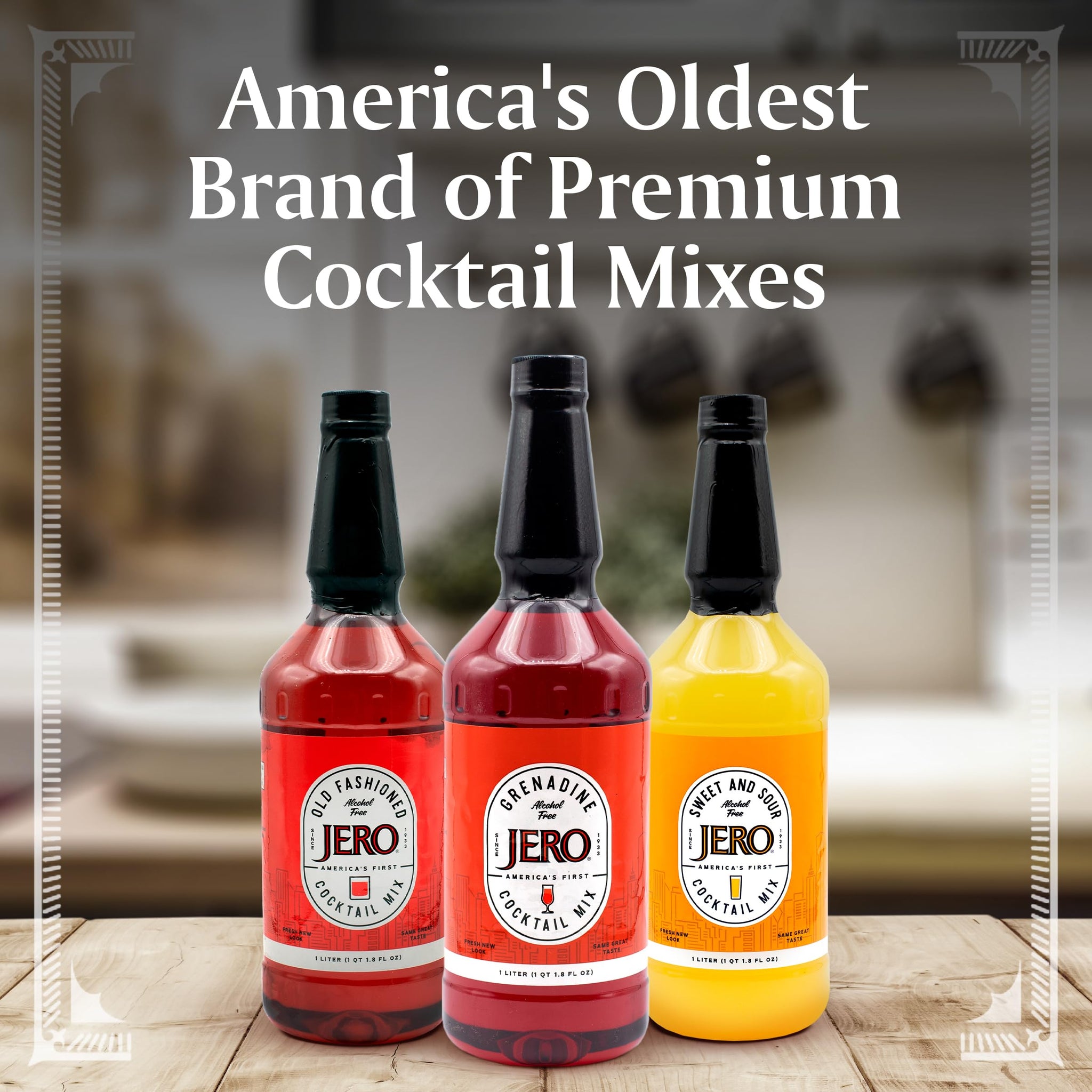 JERO Old Fashion Mix, Cocktail Mixer, Only Add Spirits & Garnishes for Ideal Drink (33.81 Fl Oz (Pack of 1))