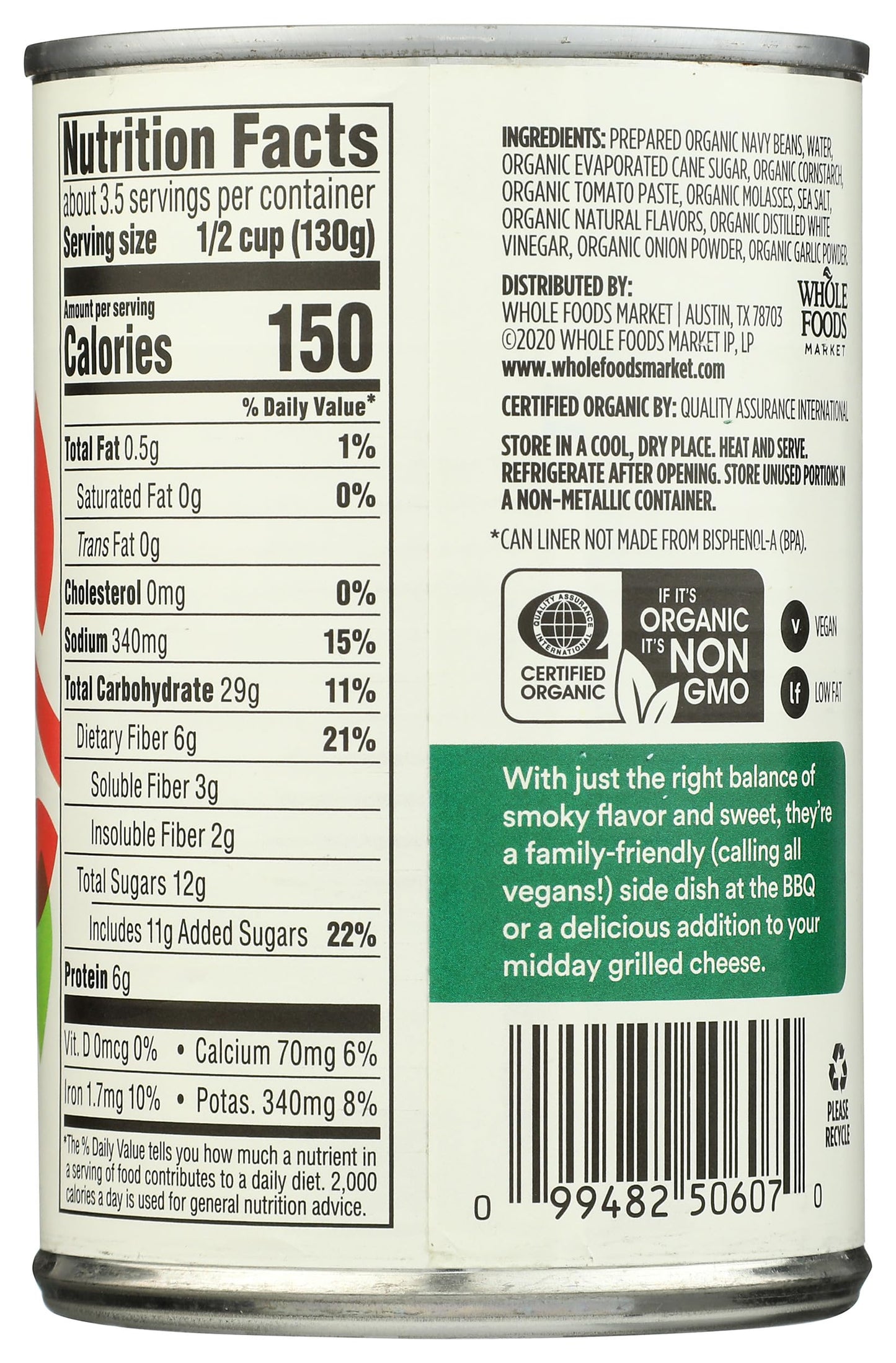 365 By Whole Foods Market, Organic Baked Beans, Campfire Style, 15 Ounce