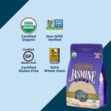 Lundberg Family Farms - Organic California Brown Jasmine Rice, Herbaceous Scent, Clings When Cooked, Bulk Rice, 100% Whole Grain, Gluten-Free, Non-GMO, USDA Certified Organic, Vegan (25 lb)