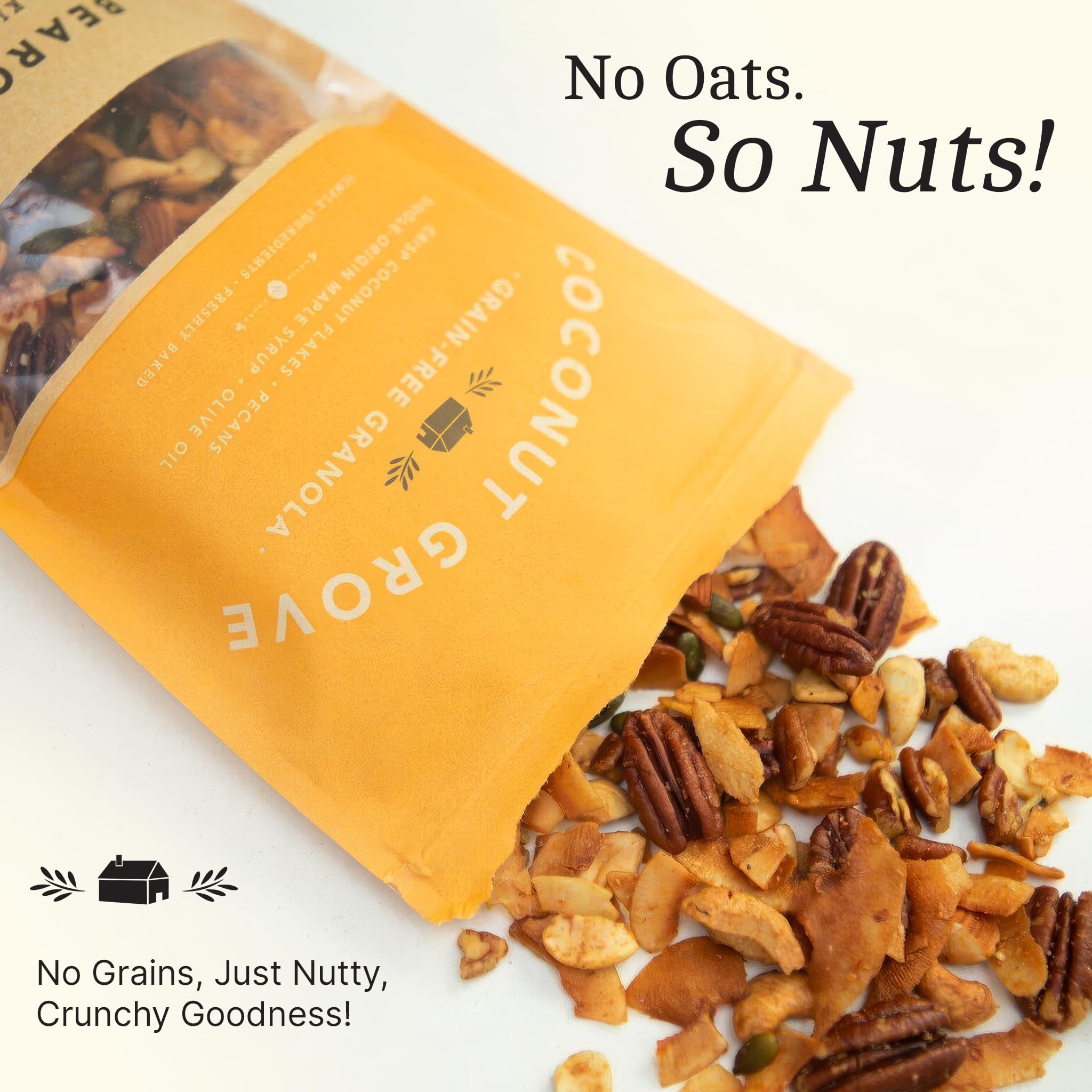 Bearclaw Kitchen - Coconut Grove Granola - Grain Free - Naturally Gluten Free - Organic Coconut Flakes, Roasted Pecans, Almonds, Cashews, Organic