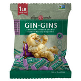 GIN GINS Original Ginger Chews - Natural Fresh Ginger Candy by The Ginger People - Individually Wrapped Healthy Candy - Original Flavor - Large 1 lb