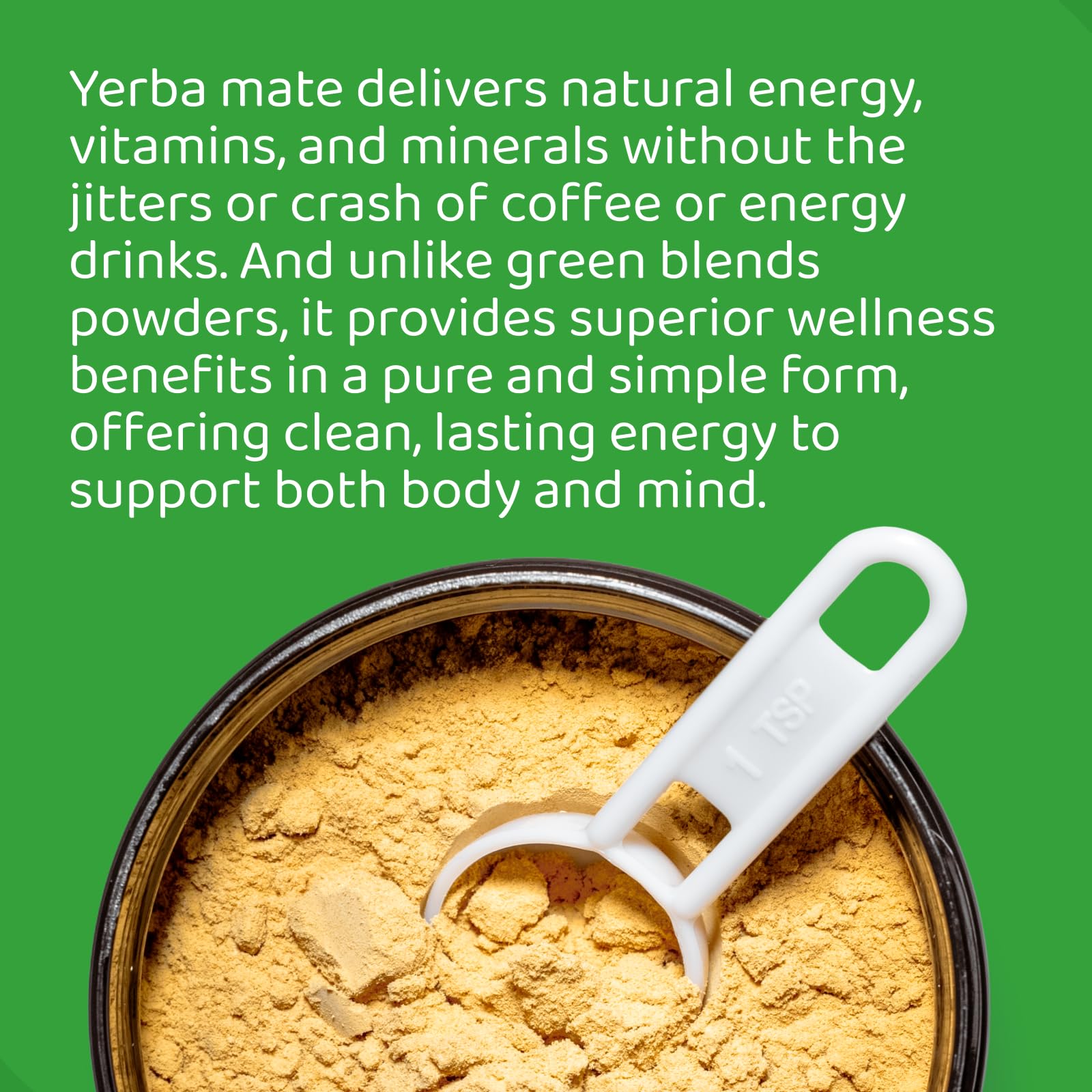 Yerba Mate Instant Tea - Boost Energy, Focus, Immunity & Cardio Health with Pure Organic Consentrated Extract - No Added Flavors or Sugars 120g (up