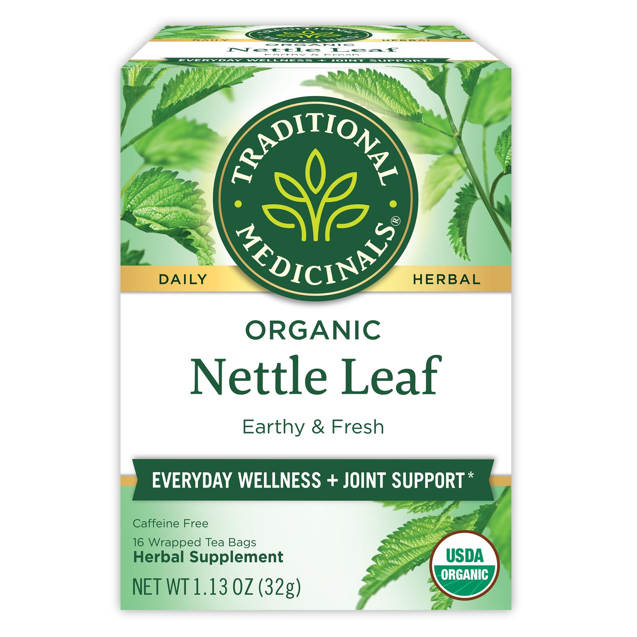 Traditional Medicinals Organic, Nettle Tea - Supports Joint Health & Overall Wellness with Stinging Nettle - Kosher, Non-GMO, Caffeine-Free