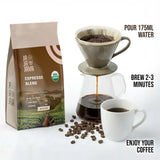 JaJa Java Espresso Blend Whole Bean Coffee, Light Roast, 12 Ounces, USDA Organic, Specialty Grade Fresh Roast