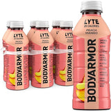 BODYARMOR LYTE, Peach Mango, Electrolyte Drink, 25 Calories, 20 Fl Oz Bottles (6 Pack), Coconut Water Sports Drink, Natural Flavor & B Vitamins