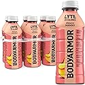 BODYARMOR LYTE, Peach Mango, Electrolyte Drink, 25 Calories, 20 Fl Oz Bottles (6 Pack), Coconut Water Sports Drink, Natural Flavor & B Vitamins