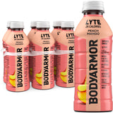 BODYARMOR LYTE, Peach Mango, Electrolyte Drink, 25 Calories, 20 Fl Oz Bottles (6 Pack), Coconut Water Sports Drink, Natural Flavor & B Vitamins