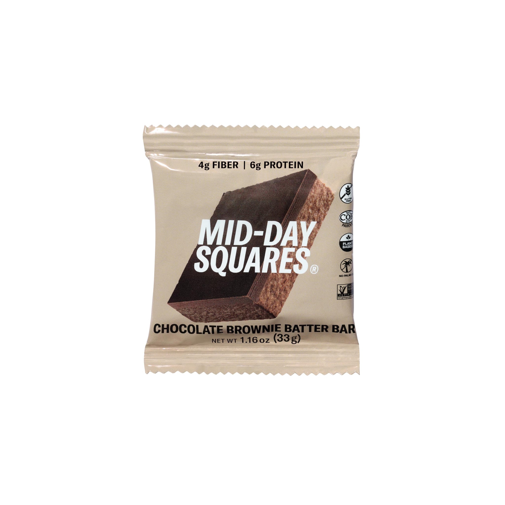 Mid-Day Squares, Chocolate Brownie Batter Bar, 1.16 Ounce