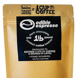 Edible Espresso - Dark Chocolate Covered Coffee Beans 150mg caffeine = one cup of coffee! Plant-based, Dairy-Free Natural Energy. (1 pound / 16
