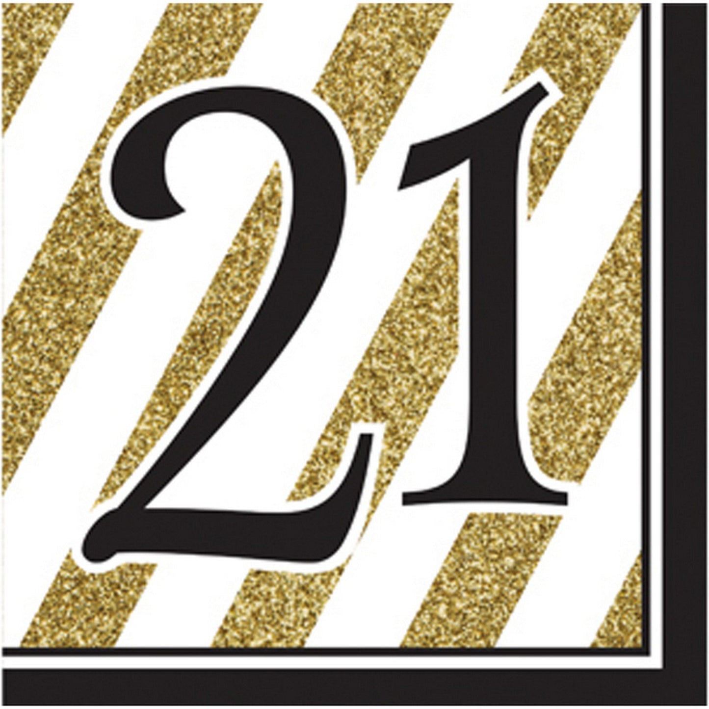Creative Converting Black and Gold 60" Paper Luncheon Napkins