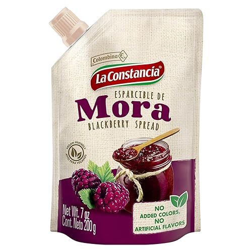 La Constancia Blackberry Spread and Fruit Jam Rich Sweet Black Berry Flavor for Toast Yogurt Desserts and Cheese Boards, 7 oz (Pack of 1)