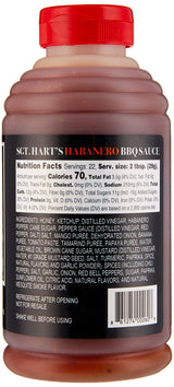 SGT. Hart’s Habanero BBQ Sauce, Spicy Smoky Flavor, 22.04 OZ Bottle, Premium Small Batch Barbecue Sauce for Wings, Chicken, Beef, Pork, Seafood