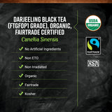 Frontier Co-op Organic Darjeeling Black Tea, 1-pound Bulk Bag, Highest Grade Orange Pekoe Leaves, Kosher, Fair Trade