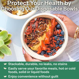 Homestockplus Disposable Bowls 24 Oz [100 Pack] - Compostable Paper Bowl Heavy Duty,Freezer & Microwave Safe Bowl, BPA-Free Eco-Friendly Bowls