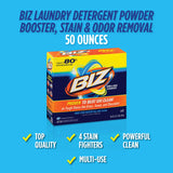 BIZ - CRB-80575225525 Biz Laundry Detergent Powder Booster, Stain & Odor Removal - 50 Ounces