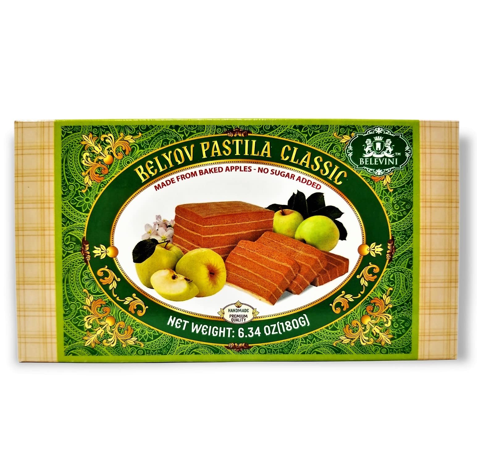 Belevini Tasty and Healthy Belyov Pastila Classic, Handmade, Made from Baked Apples, No Sugar Added, Gluten-free, Pack of 3