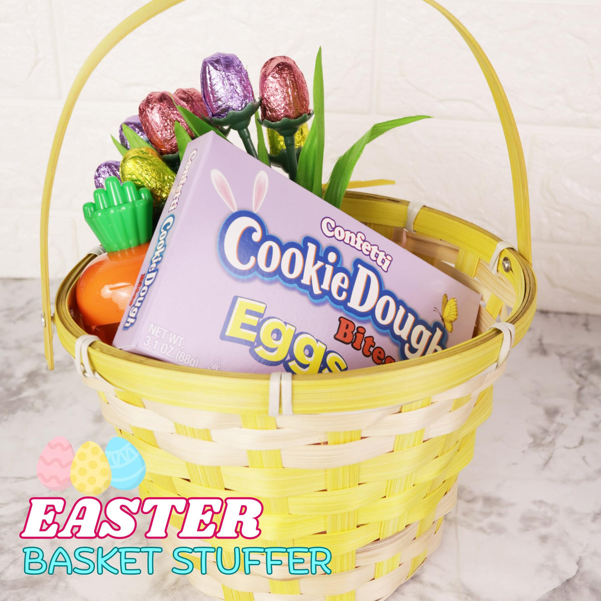 Easter Basket Candy, Cookie Dough Eggs Bites and Bunny Gummies, Festive Sweet Treats, 3.1 Ounces (Pack of 3)