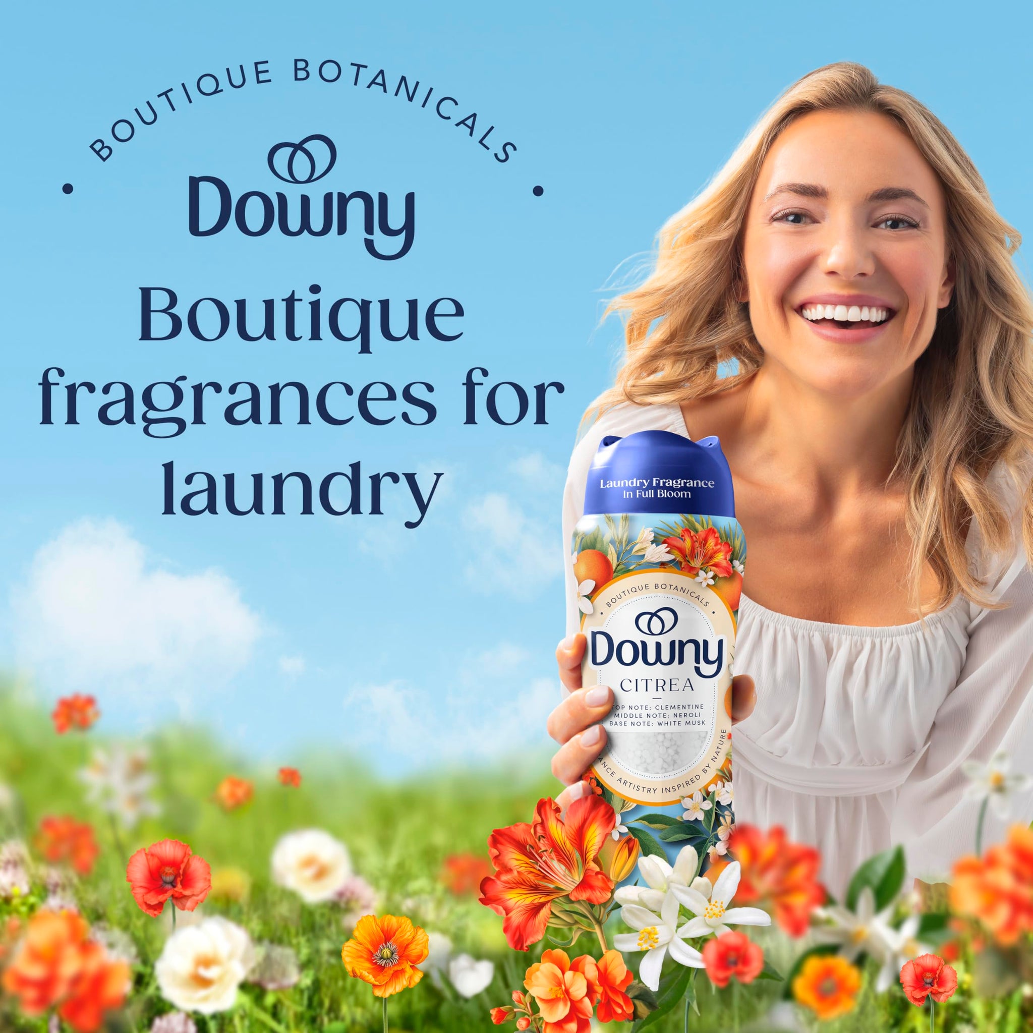 Downy Boutique Botanicals In Wash Laundry Scent Booster Beads, Boutique Fragrances inspired by the Artistry of Nature, CITREA Scent, 21.1 oz
