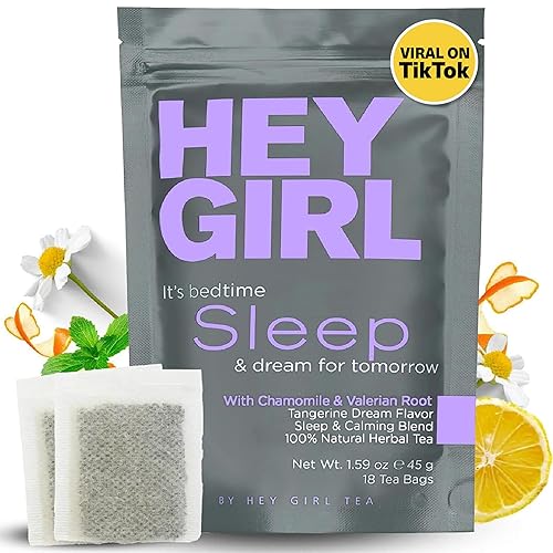 Sleep Tea for Bedtime - Calming Sleepytime Herbal Tea w/Valerian Root, Chamomile, Passion Flower, Lemon Balm - Relaxing Natural Nighty Night Sleeping