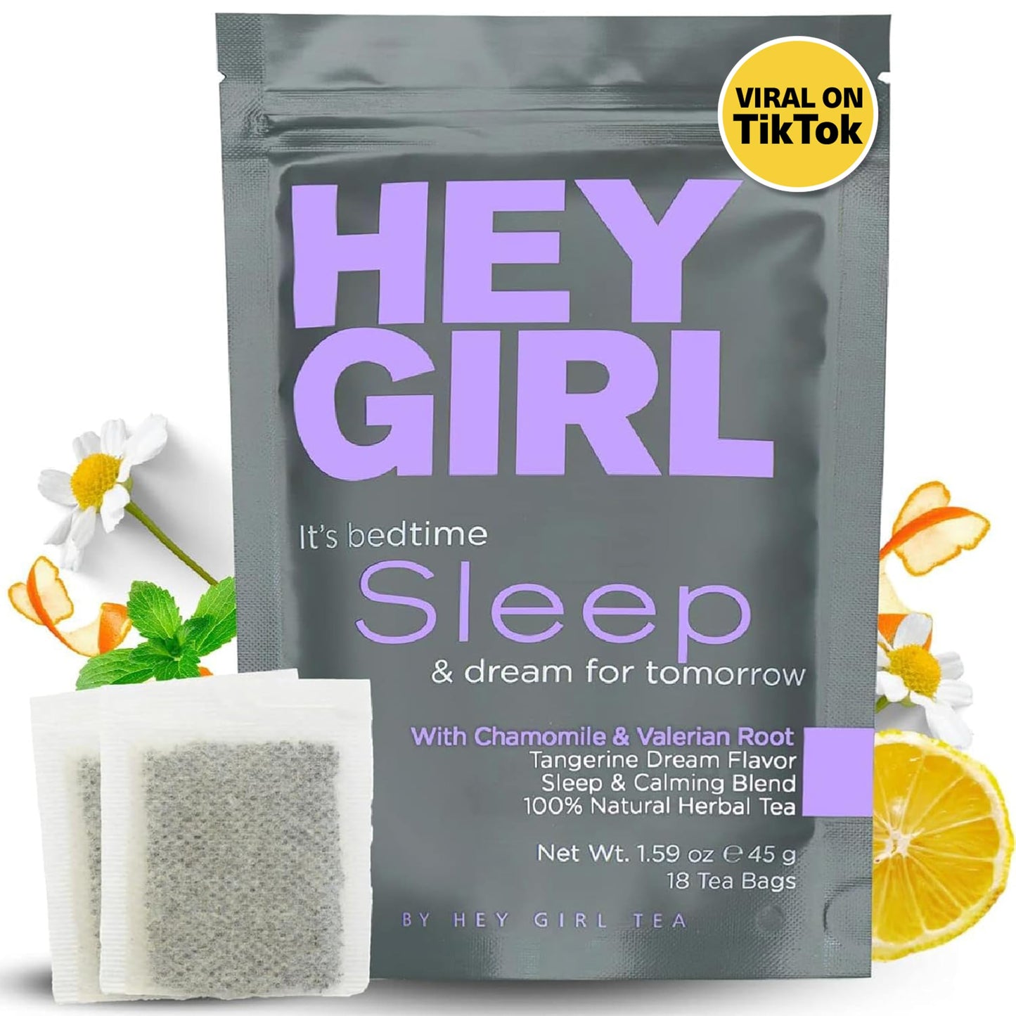Sleep Tea for Bedtime - Calming Sleepytime Herbal Tea w/Valerian Root, Chamomile, Passion Flower, Lemon Balm - Relaxing Natural Nighty Night Sleeping