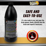 Instant Power Hair and Grease Drain Cleaner - Shower Drain & Sink Cleaner, Liquid Clog Remover, Made in USA, Sink Deodorizer - 1 Liter (Pack of 2)
