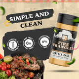 FIRE WRANGLER “Cattle Call” All-Purpose Seasoning Blend - Premium Coarse Salt, Pepper, Garlic, Citrus, Herbs & Spices - Versatile Rub for Beef