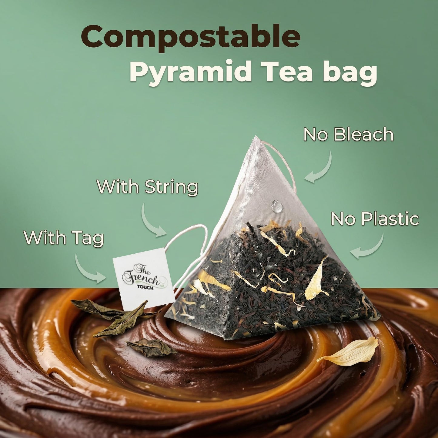 NEW-- The French Touch - French Breakfast ORGANIC | 2.5g x 20 Pyramid Bags | 100% Certified USDA Organic | Plant based tea bags | Select Premium Tea