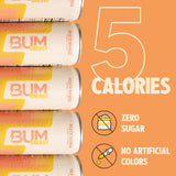 BUM Sugar-Free Energy Drink, Peach Mango - Lightly Carbonated & No Artificial Colors, Natural Caffeine & Citicoline for Energy & Focus, Brain Boost
