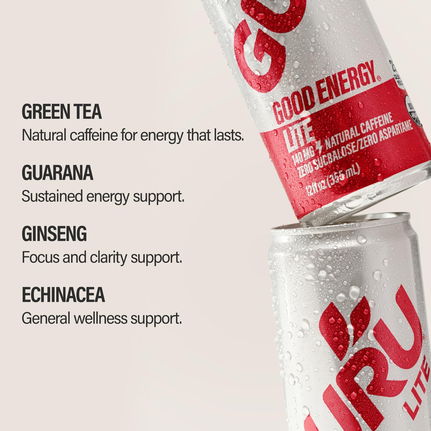 GURU Organic Energy Drinks Variety Pack, Clean Energy Drink with Plant Based Natural Caffeine from Green Tea, Gluten Free and Vegan, 140MG Caffeine