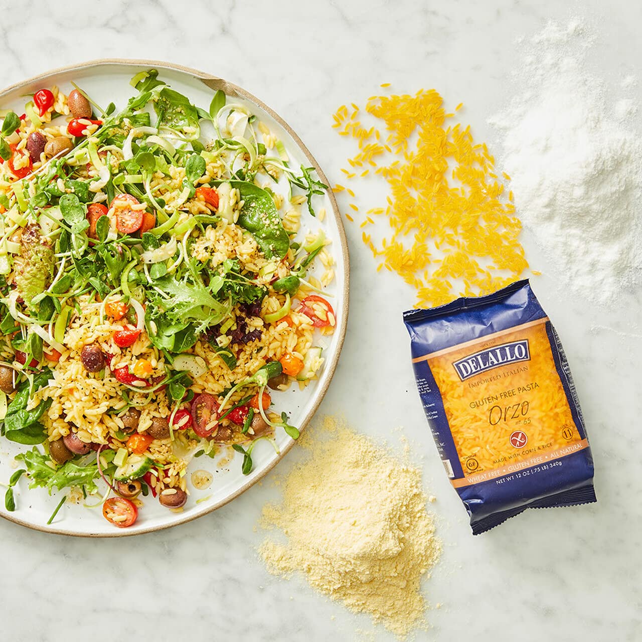 DeLallo Pasta Gluten-Free Corn and Rice Orzo, 12 oz