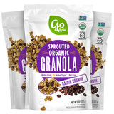 Go Raw Sprouted Organic Granola, Raisin Crunch, Vegan, Gluten Free, Nut Free, Healthy Breakfast Cereal with Superseeds, Non-GMO, 0g Added Sugar, 3g