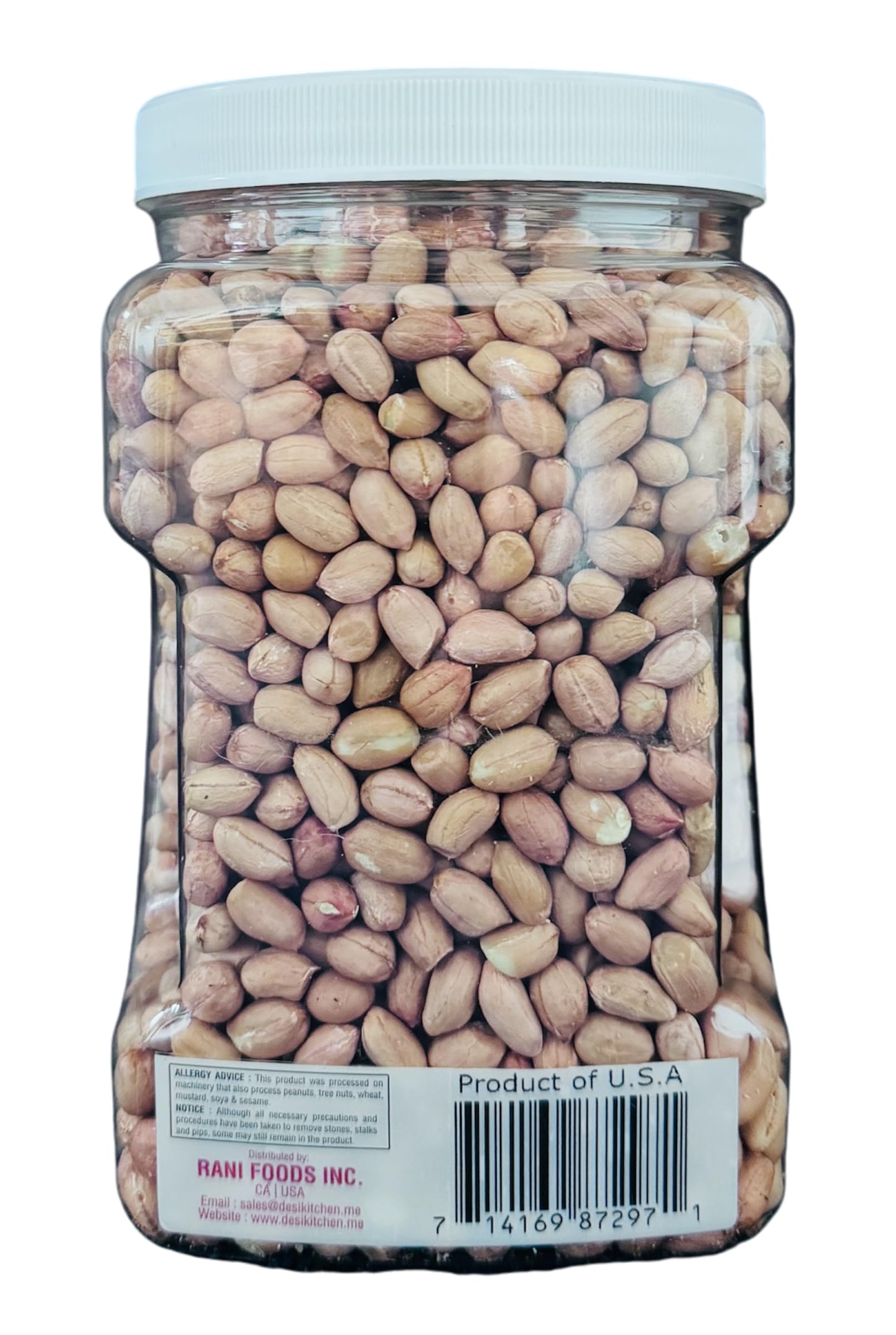 Desi Kitchen Raw Peanuts Whole with skin (Uncooked, Unsalted) 3lbs (48oz) by Rani Foods Inc