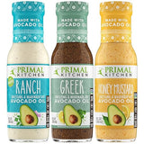 Primal Kitchen Ranch, Greek, and Honey Mustard Salad Dressing & Marinade Variety Pack made with Avocado Oil