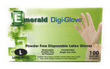 Emerald Digi-Gloves, Powder Free Disposable Latex Gloves (Large)
