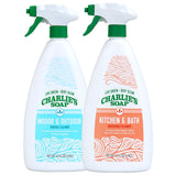 Charlie's Soap Indoor Outdoor and Kitchen & Bath Cleaner Variety Pack, 32 oz Each